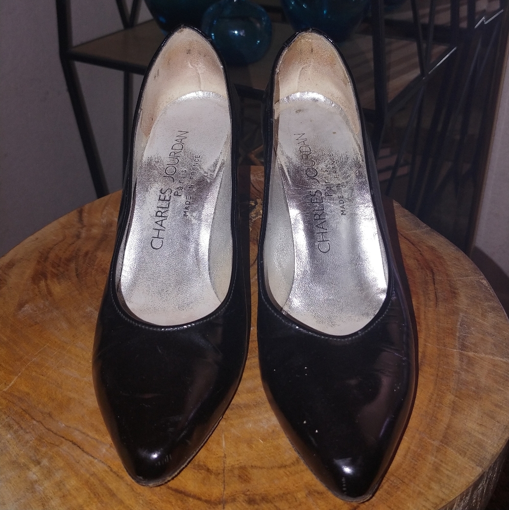 Charles jourdan black high heels size 5 1/2